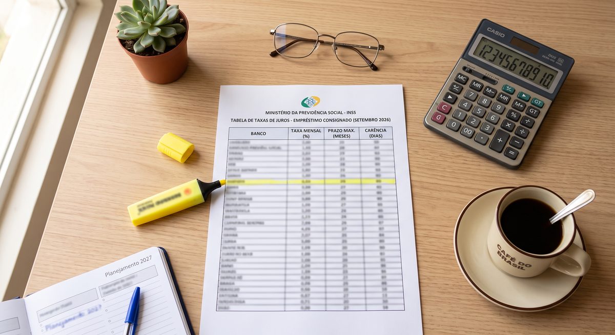 Tabela de Taxas de Juros do Consignado
